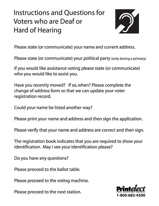 Deaf / Hard of Hearing Card