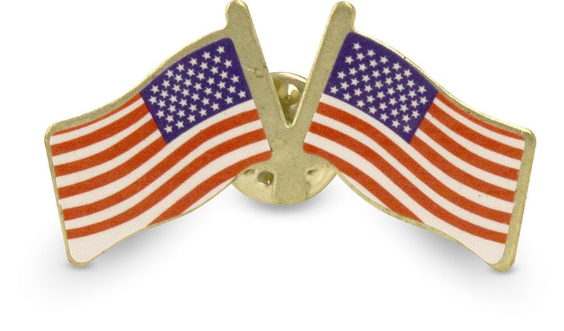 Double USA Flag Clutch Pins