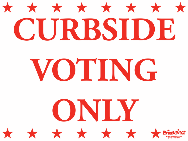 Curbside Voting Only Sign - Red