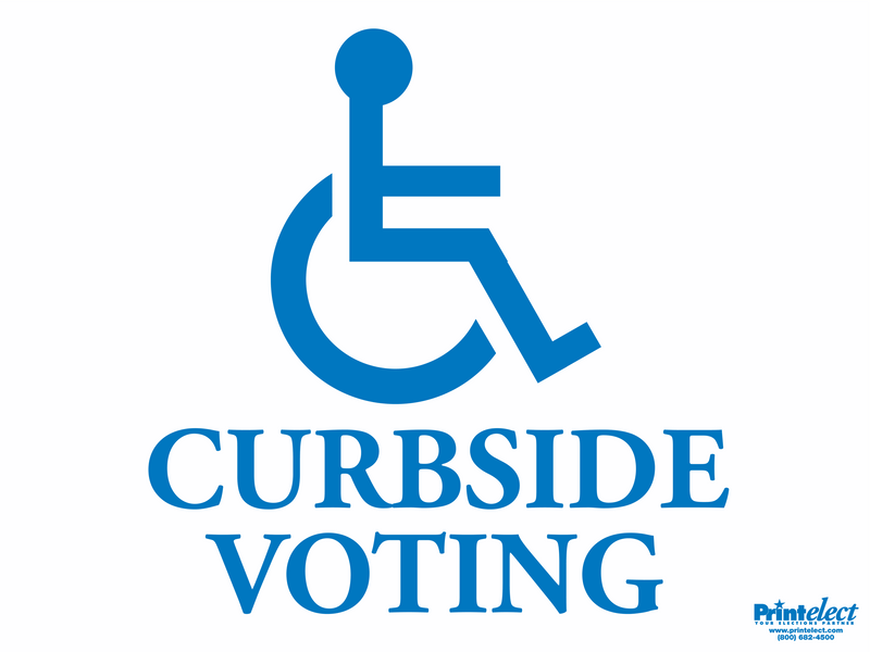Curbside Voting Sign (with Access Symbol)