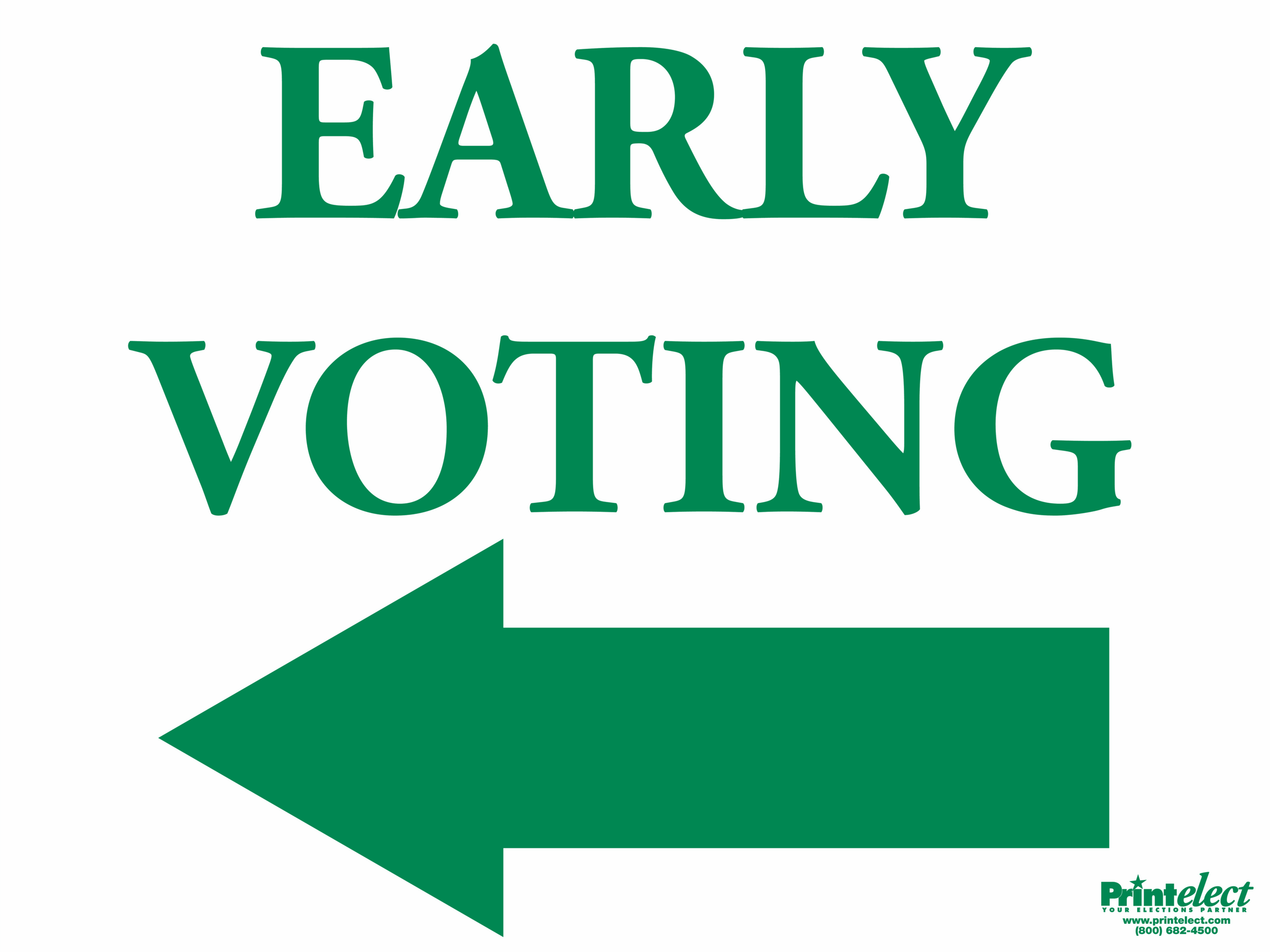 Early Voting Sign (with Arrow) — Printelect