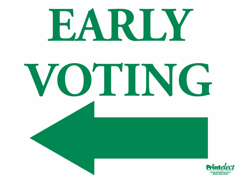 Early Voting Sign (with Arrow)