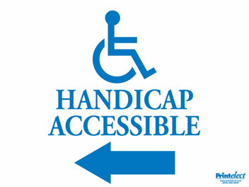 Handicap Accessible Sign (with Arrow & Access Symbol) — Printelect