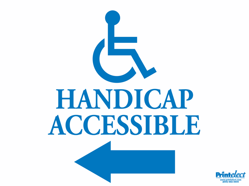 Handicap Accessible Sign (with Arrow & Access Symbol)