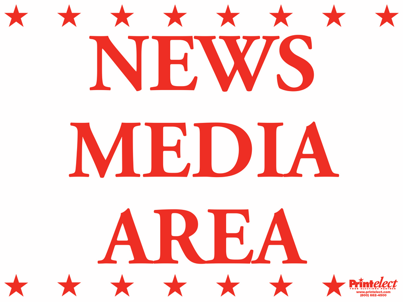 Wire Framed News Media Area Sign