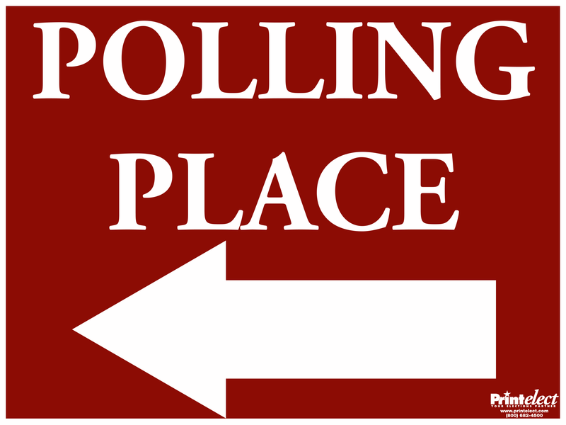 Polling Place Sign (with Arrow)