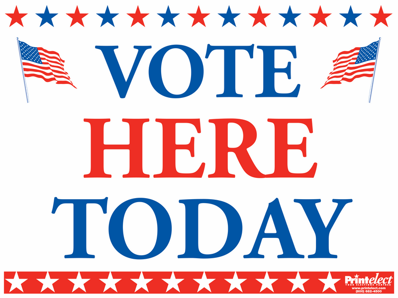 Vote Here Today Sign