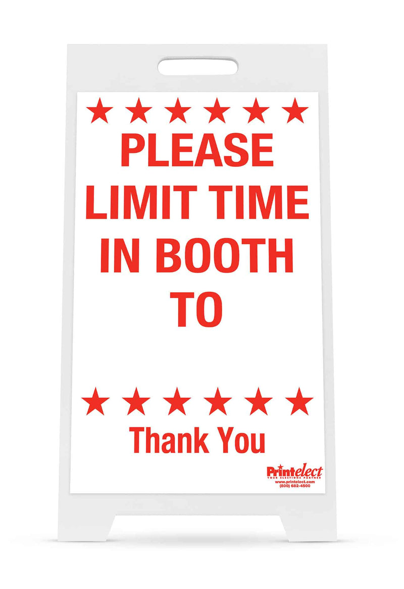 Please Limit Time in Booth Sign