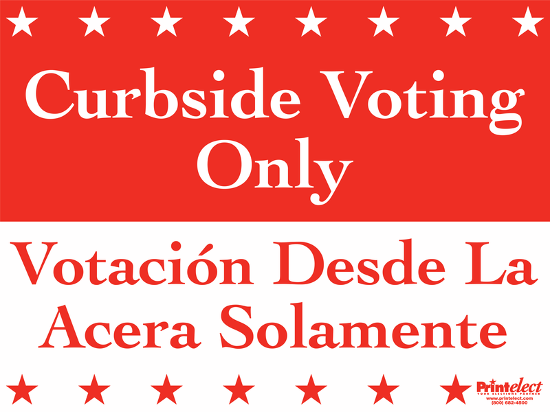 Bilingual Curbside Voting Only Sign (English/Spanish)