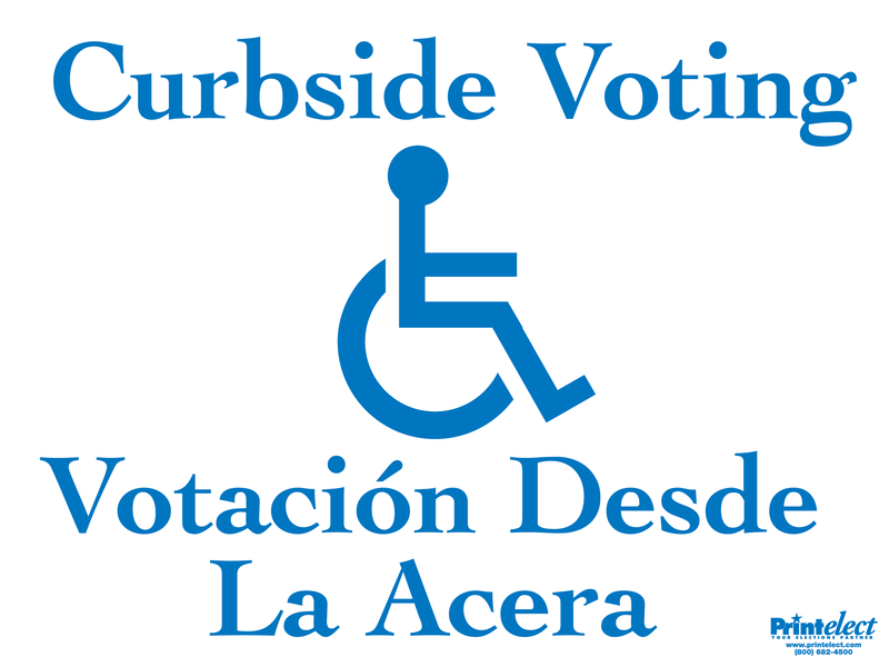 Bilingual Curbside Voting Sign (with Access Symbol) (English/Spanish)
