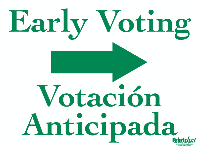 Bilingual Early Voting Sign (with Arrow) (English/Spanish)