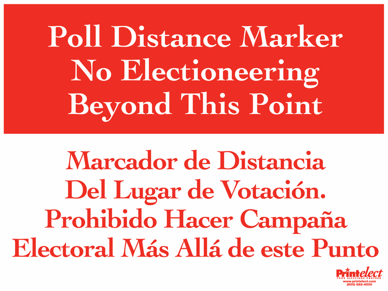 Bilingual Poll Distance Marker Sign (English/Spanish)