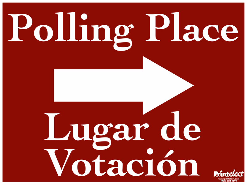 Bilingual Polling Place Sign (with Arrow) (English/Spanish)