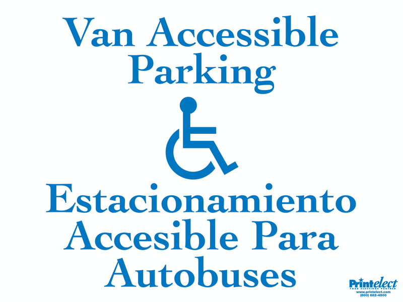 Bilingual Van Accessible Parking Sign (with Access Symbol) (English/Spanish)
