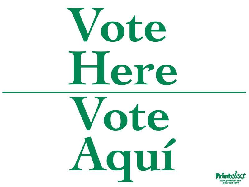 Bilingual Vote Here Sign (English/Spanish)