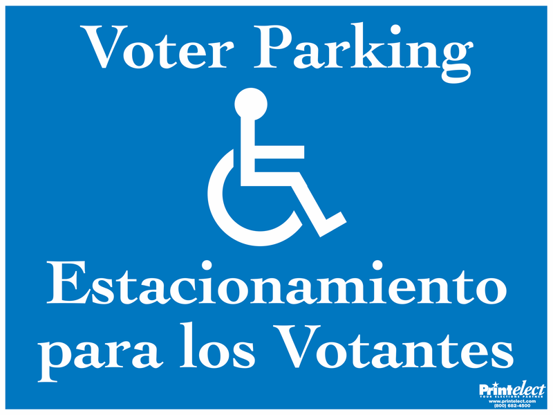 Bilingual Voter Parking Sign (with Access Symbol) (English/Spanish)