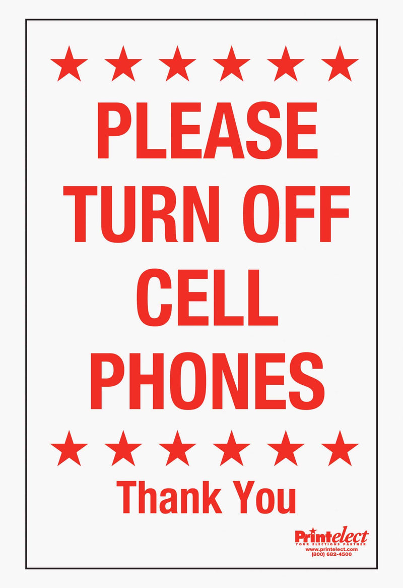 24" x 36" Please Turn Off Cell Phones Sign