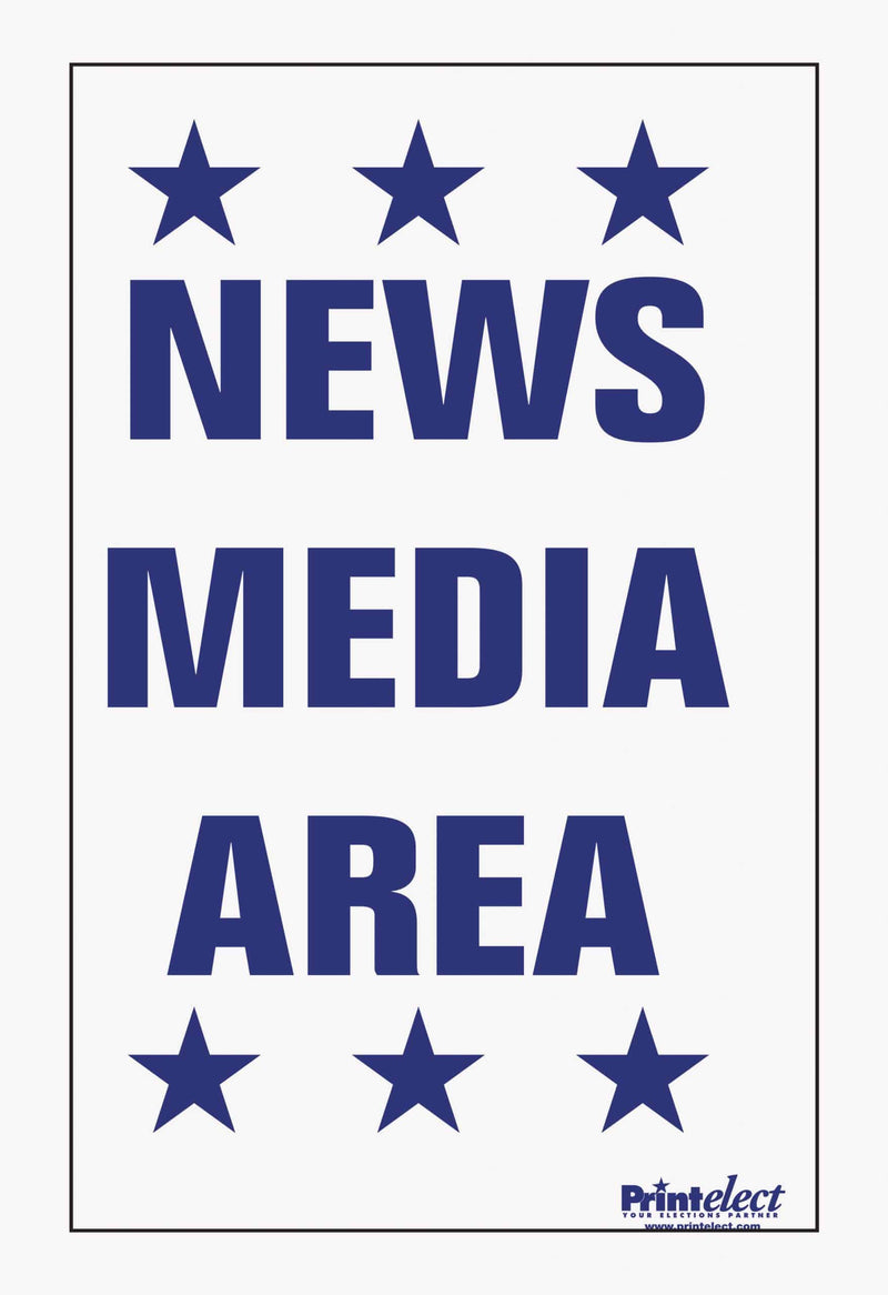 24" x 36" News Media Area Sign