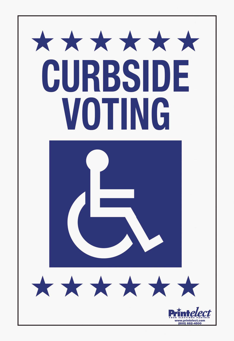 24" x 36" Curbside Voting With Symbol Sign