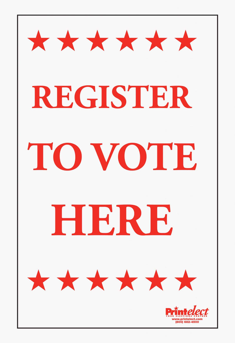 24" x 36" Register To Vote Here Election Sign