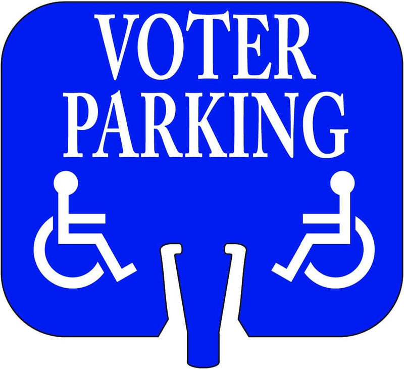 Handicap Voter Parking Cone Cap Sign