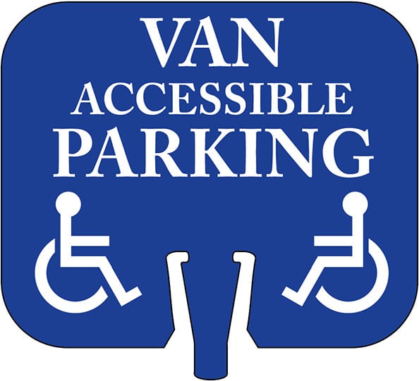 Van Accessible Parking Cone Cap Sign