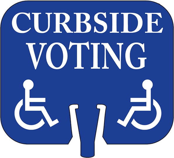 Curbside Voting Cone Cap Sign