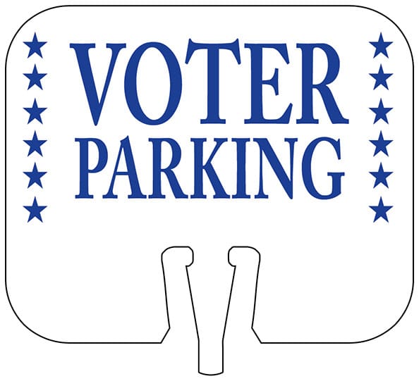 Voter Parking Cone Cap Sign
