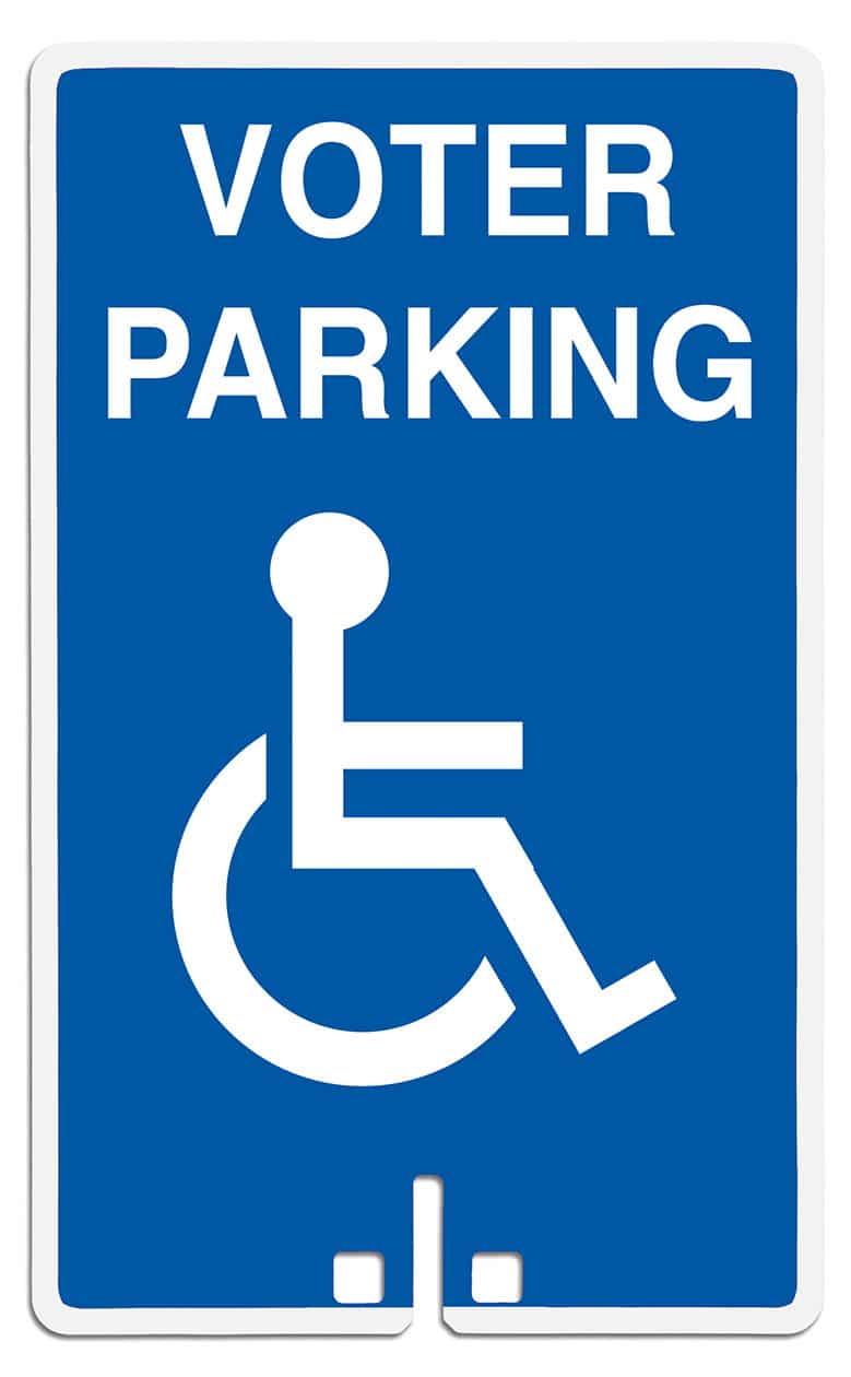Voter Parking with Handicap Access Symbol Sign