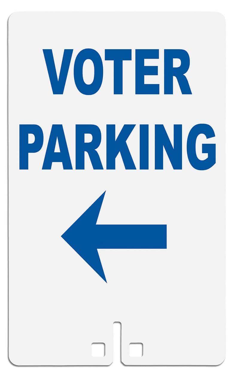 Voter Parking with Arrow Sign