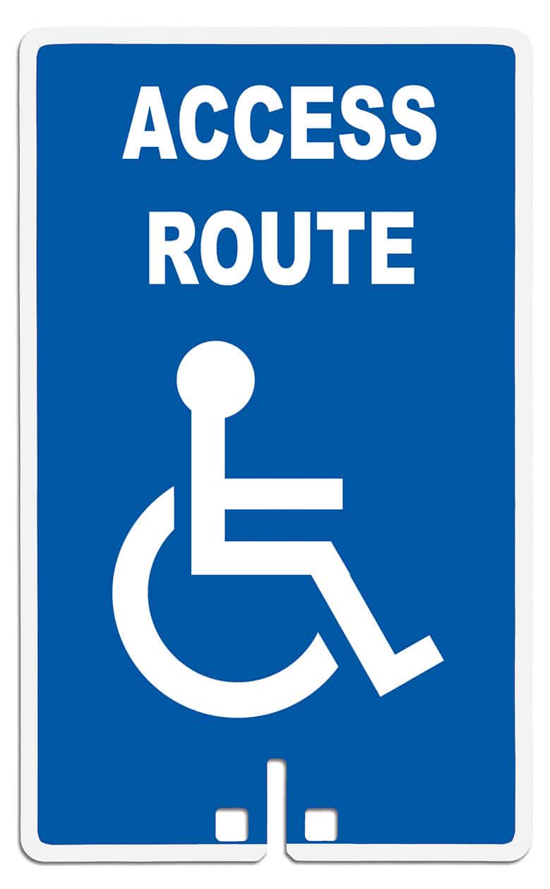 Access Route with Handicap Symbol Sign
