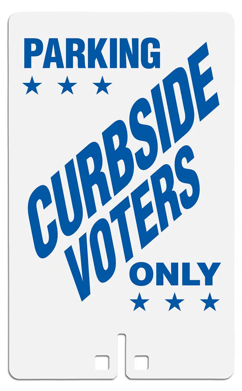 Parking Curbside Voters Only Sign