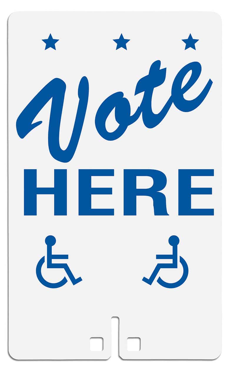 Vote Here with Handicap Access Symbol Sign
