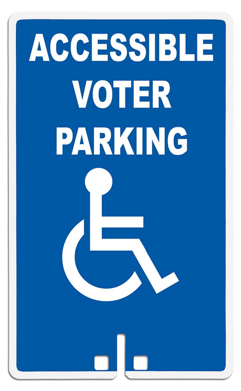 Accessible Voter Parking with Handicap Access Symbol Sign