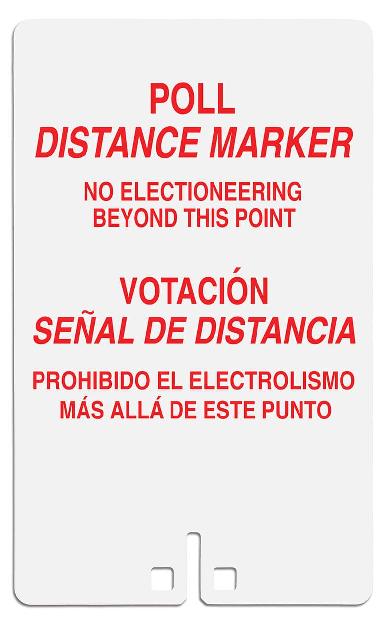 Poll Distance Marker Bilingual Sign