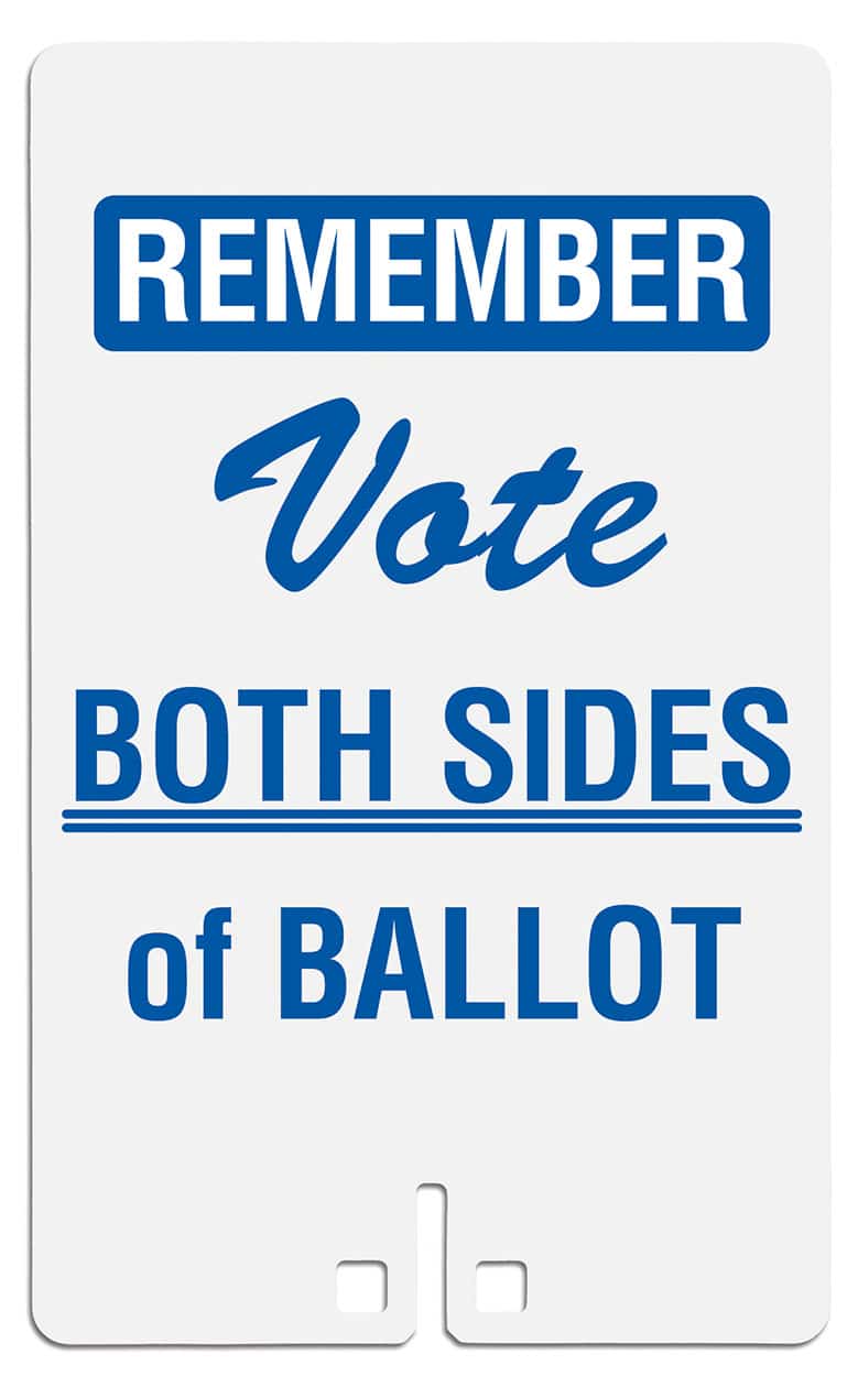 Remember Vote Both Sides of Ballot Sign