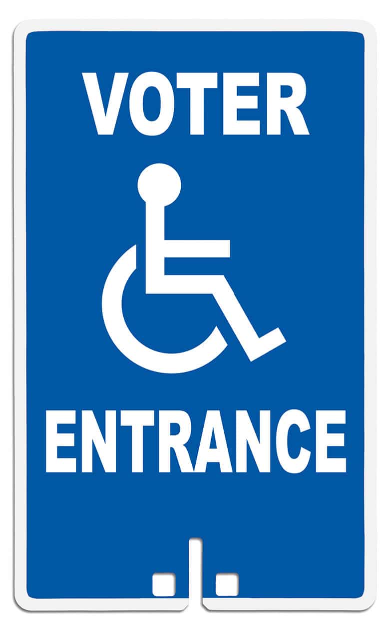 Voter Entrance with Handicap Access Symbol Sign