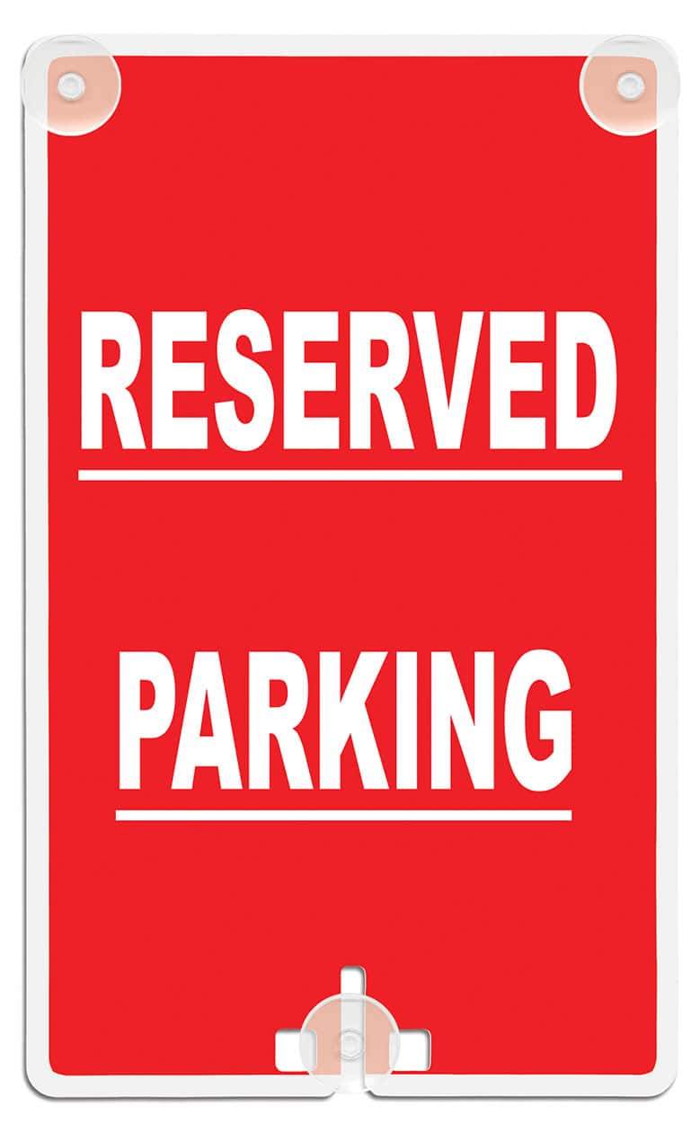 Reserved Parking Suction Cup Sign