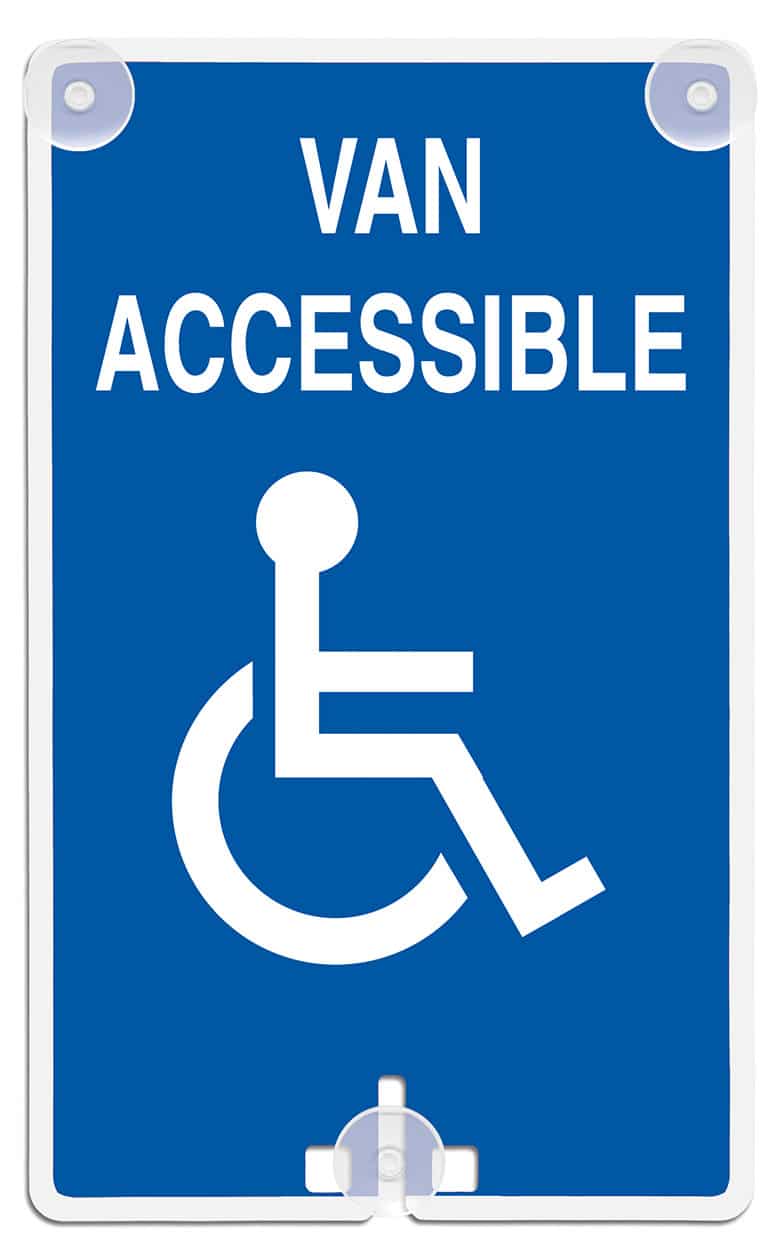 Van Accessible (with Handicap Access Symbol) Suction Cup Sign