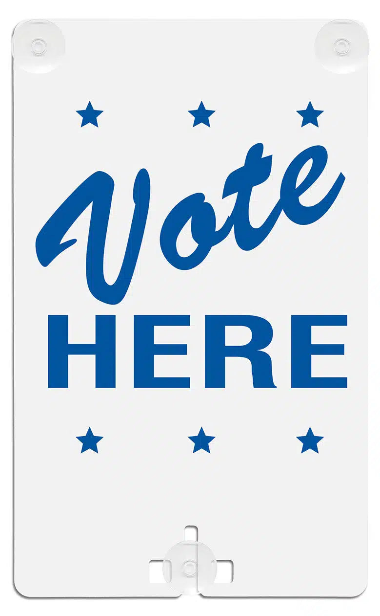 Vote Here (with Precinct ID Area) Suction Cup Sign