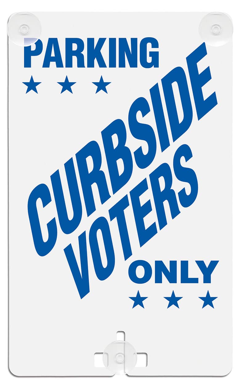 Parking Curbside Voters Only Suction Cup Sign