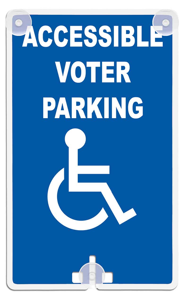 Accessible Voter Parking (with Handicap Access Symbol) Suction Cup Sign