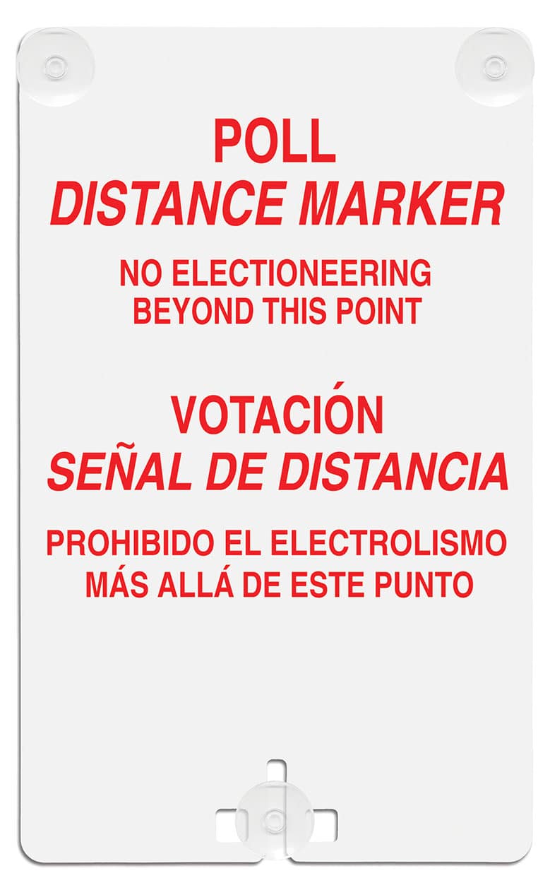 Poll Distance Marker (Bilingual) Suction Cup Sign