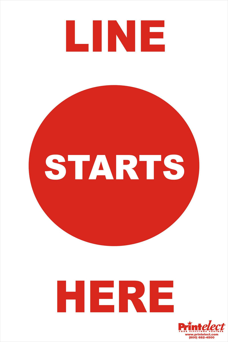 Line Starts Here Sign
