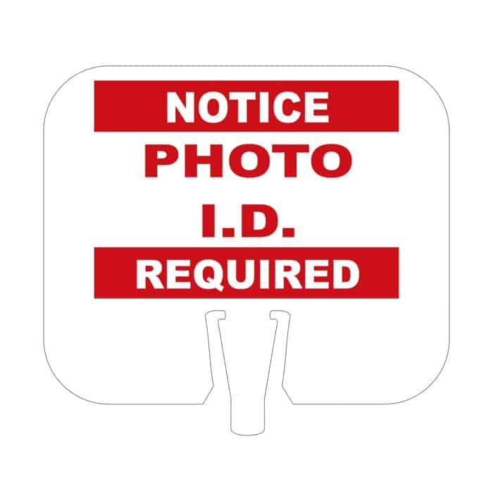 Photo ID Required Cone Cap Sign